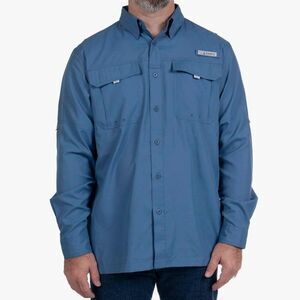 Habit Moonlight Blue Belcoast Long Sleeve River Guide Fishing Shirt Size Large